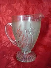 Vintage Jeanette Clear Iris And Herringbone Depression Glass Pitcher 56 Oz
