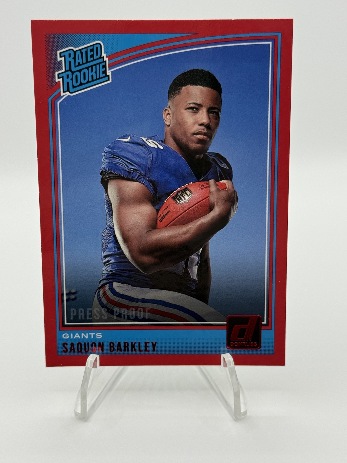 2018 Panini Donruss - Rated Rookie Saquon Barkley #306 Press Proof Red (RC)