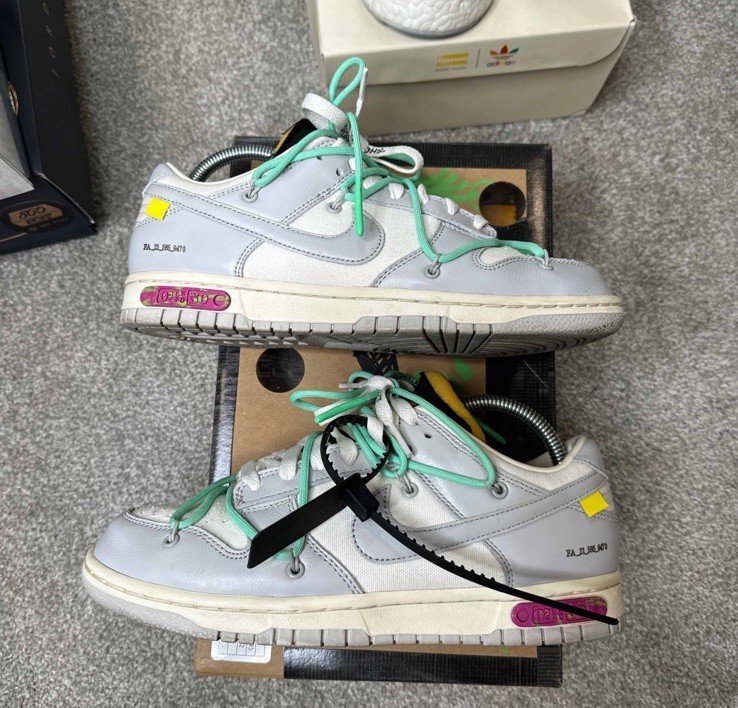 OFF WHITE X NIKE Taglia 7 5 Nike Dunk Off White x 'Lotto 04 di 50' con scatola spedizione veloce scarpe uomo