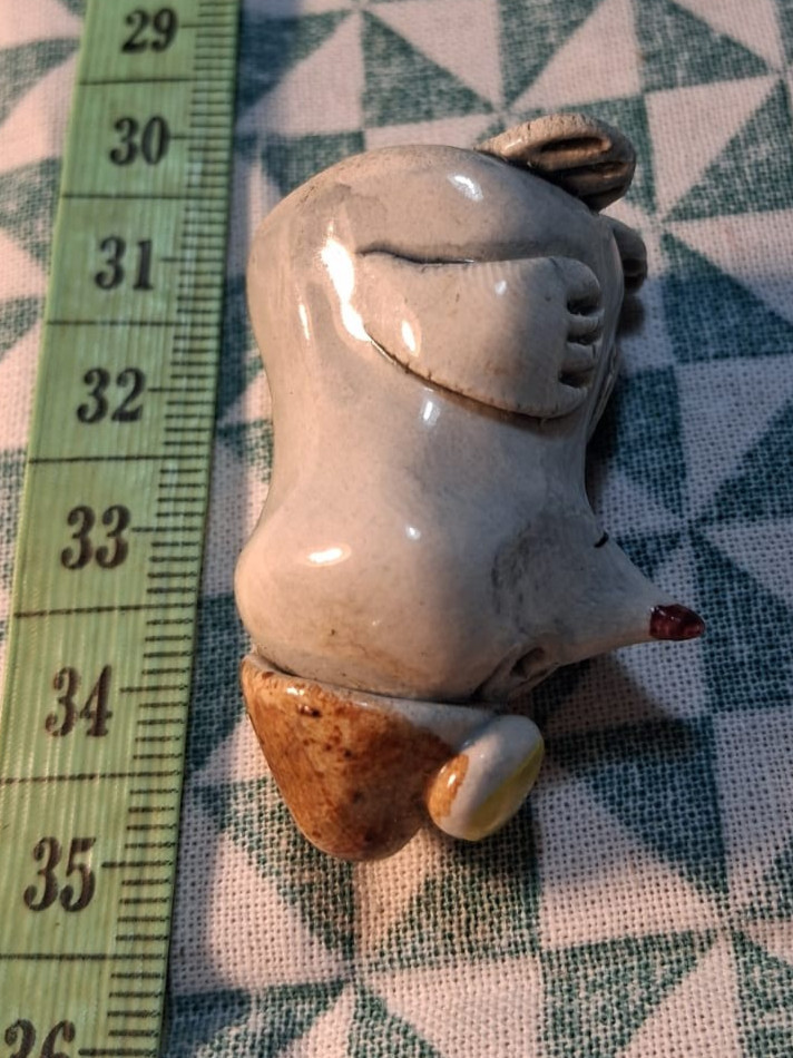 Vintage Hand crafted Studio Pottery Minor Mole Sculpted From Clay Small figurine image 7