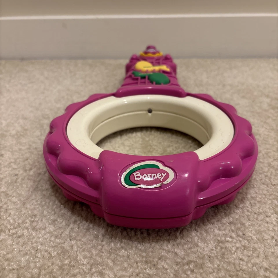 Barney Dinosaur Playskool Purple Musical Ring Guitar Banjo Songs 1997 Working - Image 4 of 4