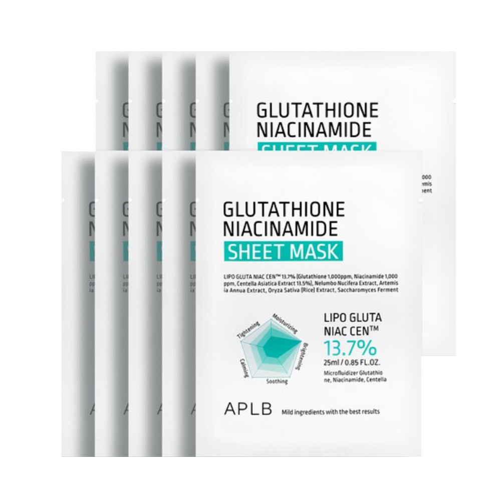 aplb glutathione niacinamide sheet mask review Amazon.com : APLB Glutathione Niacinamide Sheet Mask 10pcs main image 0
