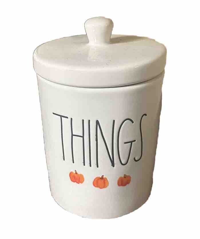 Rae Dunn THINGS Canister Jar w/ Lid Harvest Fall Pumpkins Container