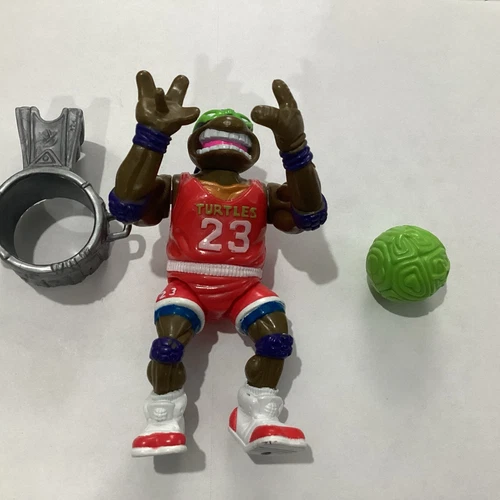 TMNT Slam Dunkin’ Don 1991 Playmates Teenage Mutant Ninja Turtles Figure Vintage