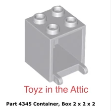 Lego 1x 4345 Light Bluish Gray Container, Box 2 x 2 x 2 10497