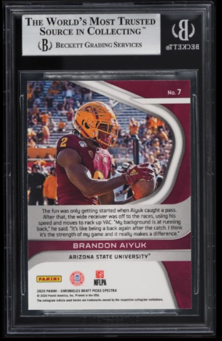 Brandon Aiyuk BGS 8.5+: 2020 Panini Chronicles Draft Picks Spectrum Rookie Gisto - Image 2 of 3