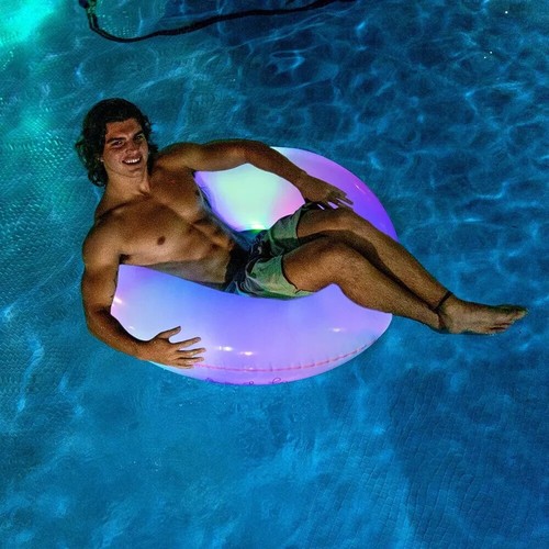 Pool Candy Illuminated Large Color Changing LED Pool Float Tube 3 Light Modes - Picture 3 of 4