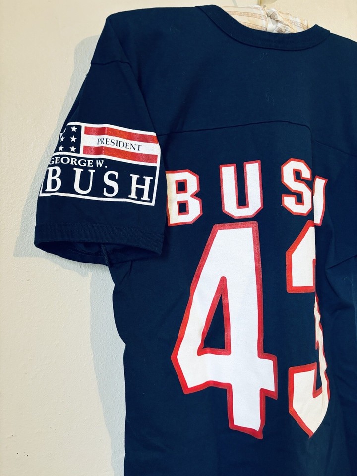 Vintage President George W Bush Bush 43 Jersey T-Shirt Unisex S USA EUC ...