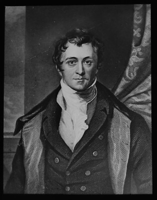PORTRAIT OF HUMPHREY DAVY C1890 ANTIQUE Magic Lantern Slide DAVY LAMP INVENTOR
