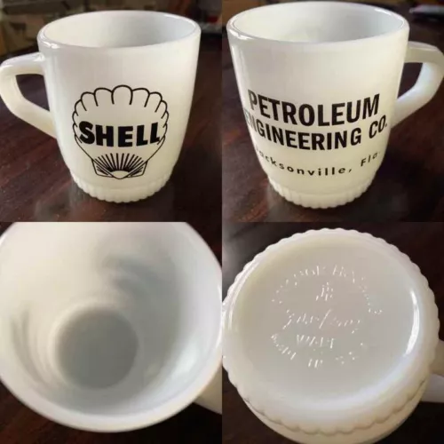 60s-70s Fire-King advertising Mug Shell Salentine Buick Pontiac Opel H3.5D2.9in