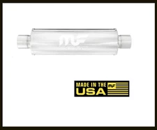 2.5" C/C - 4" Round 14" Body MagnaFlow Performance Exahust Muffler SS 10416