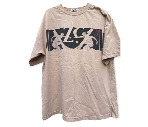 Z-Cavaricci T-shirt Size L Vintage 80s/90s Khaki Tan Beige Shirt Z CAVARICCI
