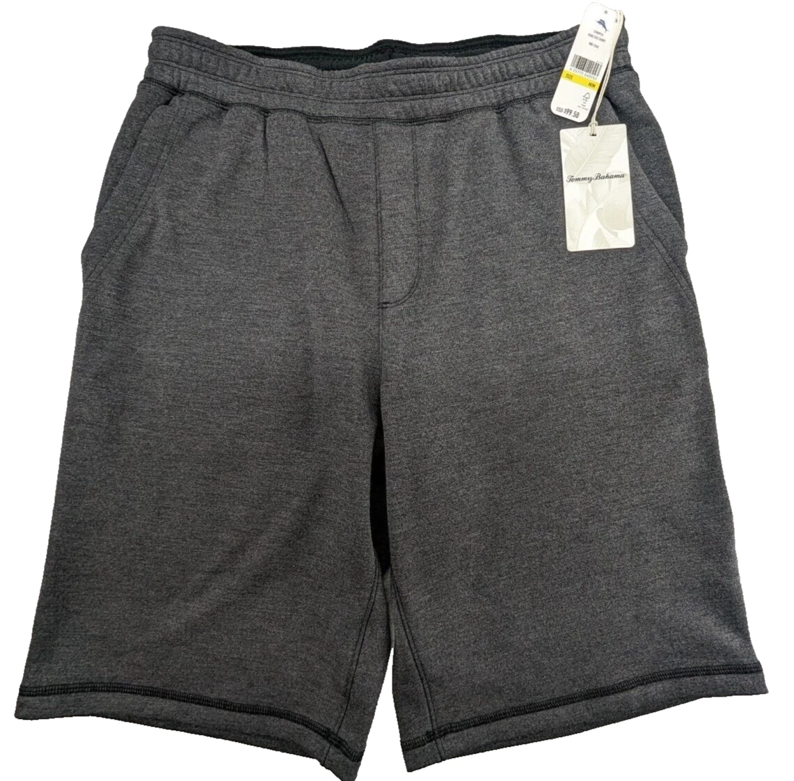 Tommy Bahama Shorts Mens Medium 32W 10" Gray "Dude Isle" Pull-on Logo $99