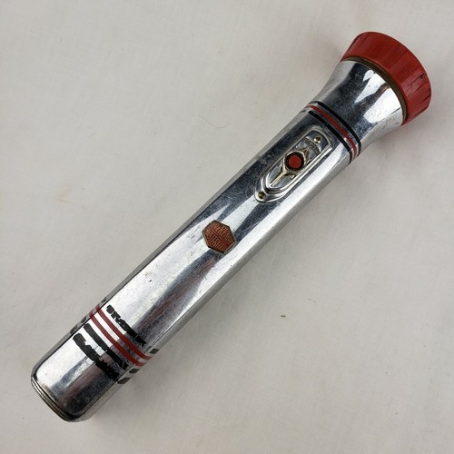 Rare Vintage Eveready Masterlite Focusing Chrome Flashlight Art Deco Flash Light