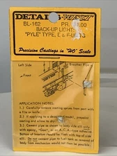 Details West BL-162 Pyle type E & F Unit Back-Ups (2) HO Scale NIP