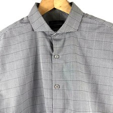 Kenneth Cole New York Dress Shirt Non Iron Regular Fit Gray Check 15.5-32/33 NEW