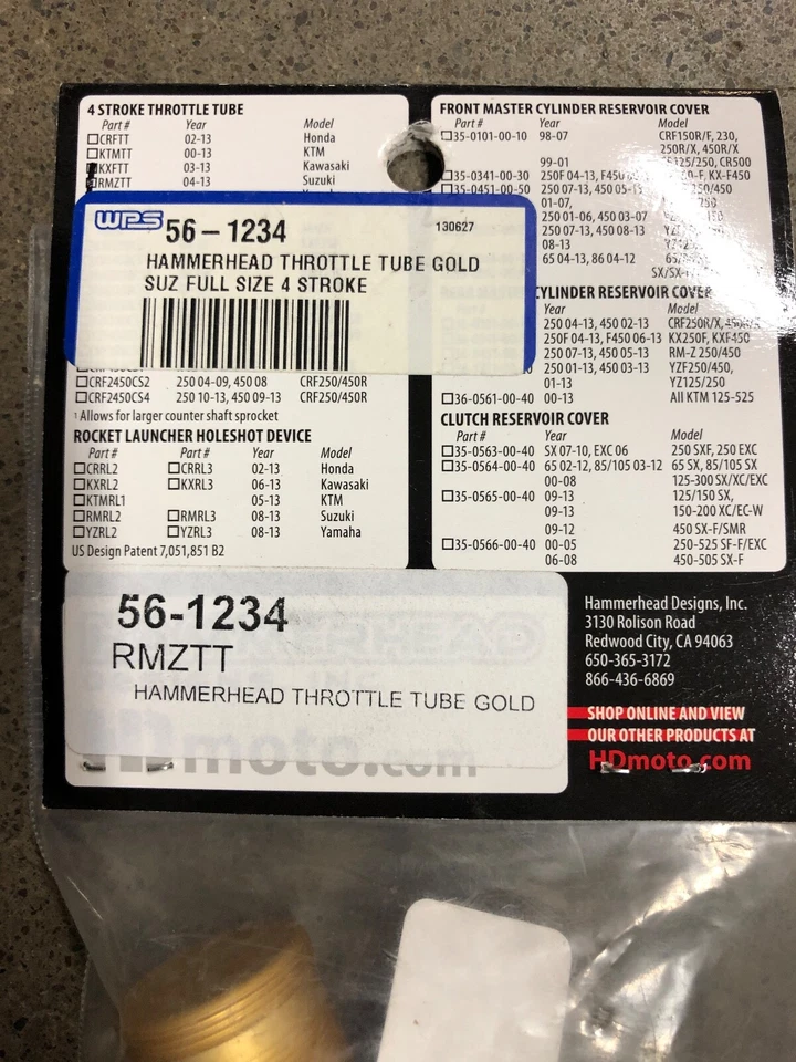 HAMMERHEAD FULL SIZE 4 STROKE THROTTLE TUBE SUZUKI 07-22 RMZ250 05-22 RMZ450 Foto 2 de 2