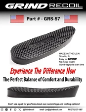 Grind to fit recoil pad, No metal insert, Black, Made in the USA! GRS-57 MED