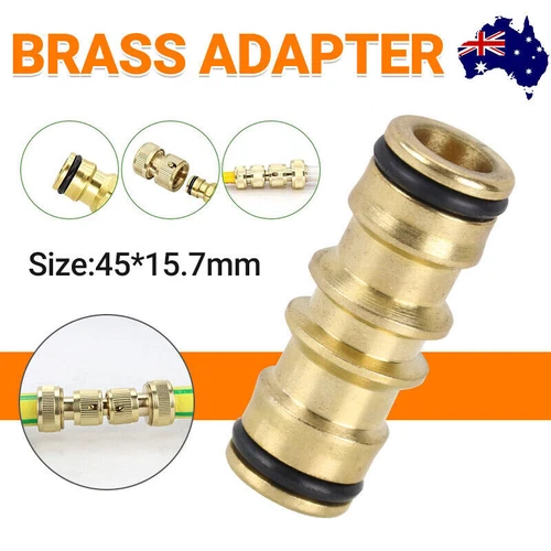 Garden Hose Connector Brass Copper Adapter Joiner 2 Way Fitting Male  45x15.7mm