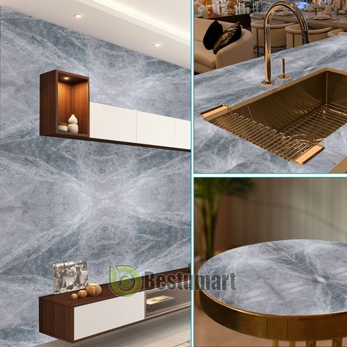 Self Adhesive Peel & Stick Wallpaper PVC Marble Contact Paper Kitchen Countertop - Picture 6 of 12