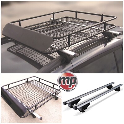 Lockable Aluminium 120cm Roof Rail Bars & Car Rack Tray for Chevrolet Matiz Mk2
