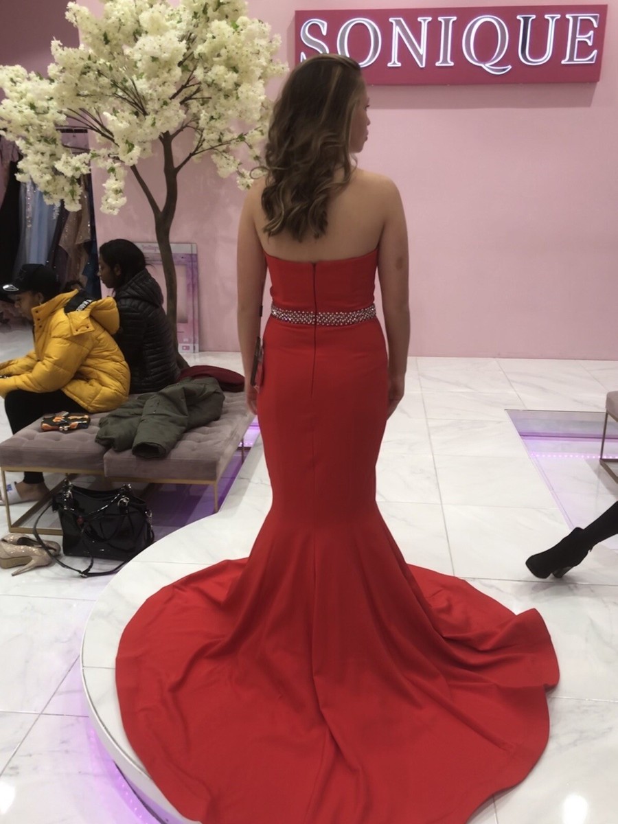 fitted lace wedding dress Pia Michi 1221 Red  The Dress Studio