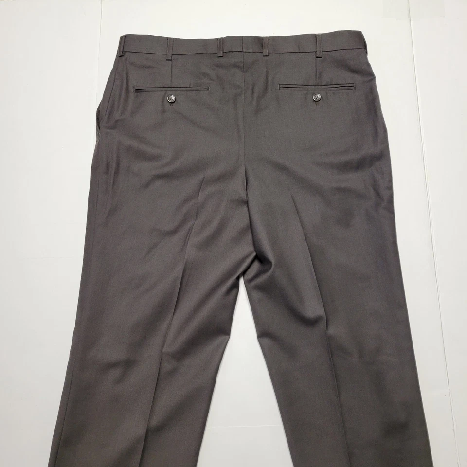 Nuevo Pantalones de Vestir GIORGIO CERRUTI Frente Plano 38x30 Marrón Poliéster Mezcla Viscosa Foto 3 de 4