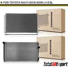 New Radiator & AC Condenser Cooling Kit for Toyota RAV4 13-15 2.5L Auto Trans