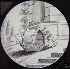 VIKTORIANISCHE magische Glaslaternenfolie MÄRCHEN NR2 um 1890 im Fass rollbar