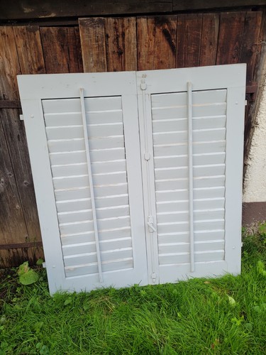 1 Paar Fensterladen - Holz - gebraucht - Höhe 134 cm, Breite 61,5 cm - Bild 12 von 19