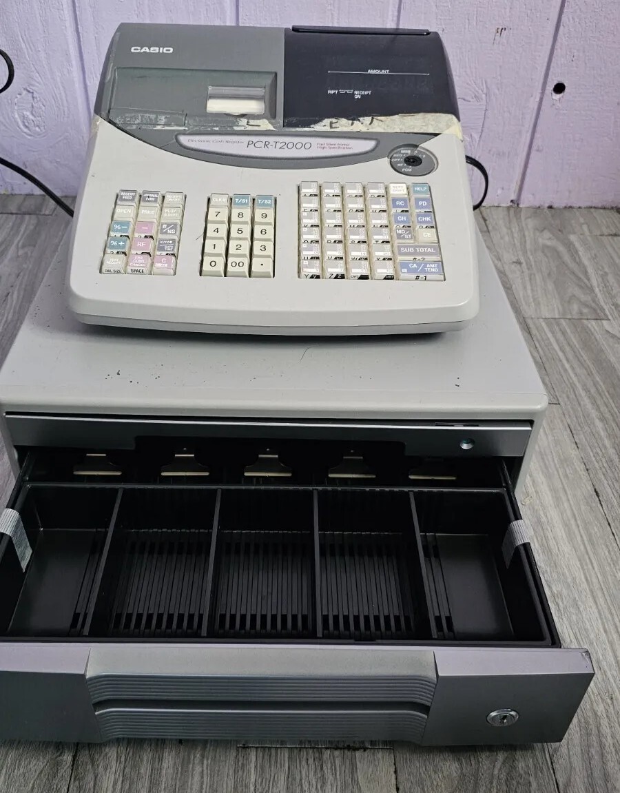 Casio PCRT2000 Thermal Cash Register with Manual and Money Pen! eBay