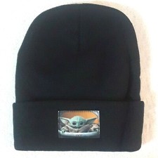 Baby Yoda Knit Beanie Hat Black Star Wars Winter Hat