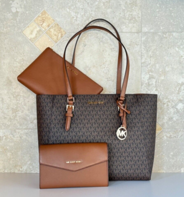 MICHAEL KORS CHARLOTTE LARGE 3 IN 1 TOTE SHOULDER BAG + CLUTCH MK