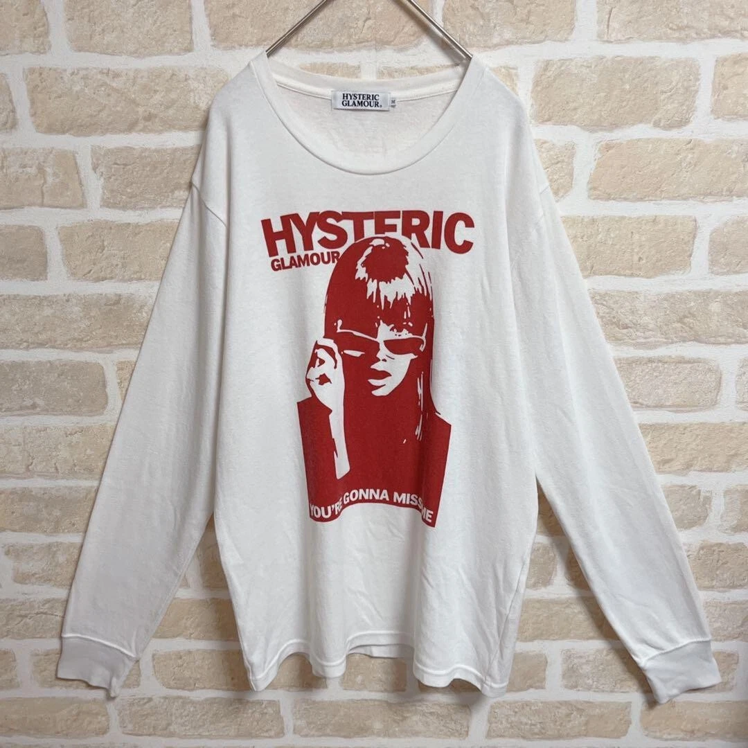 Hysteric Glamour Long Sleeve T-Shirt Red Big Logo Print Size M