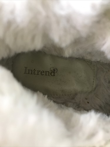 Intrend Shearling Fur Lace up Military Women's Ivory Ankle Booties Size 35 - Picture 10 of 12