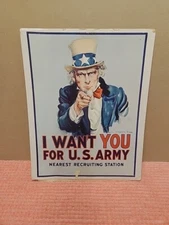 VTG 1968 Uncle Sam "I Want You" for U.S. Army Recruitment Poster 14" x 11" 
