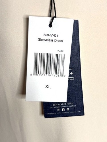 Abito/Caftano Donna Cabana Life Avorio Metallizzato Senza Maniche Cambio XL Nuovo con etichette - Foto 7 di 8