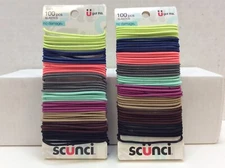SCUNCI Hair Elastics No Damage, U Got This, Assorted Colors - 200 Pieces