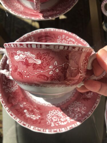 6 Copeland Spode Camilla Pink Bouillon/soup Cups, 5 Saucers-old Mark-never Used - Picture 13 of 14