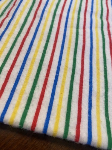 NEW Vtg SOFT Rainbow Stripe Flannel FABRIC 1 YD + 44" W RED YELLOW BLUE GREEN