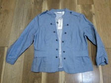 Chico's Women's Blue Chambray Sargeant Chic Salyta 3/4 Jacket Sz 0 S NWT