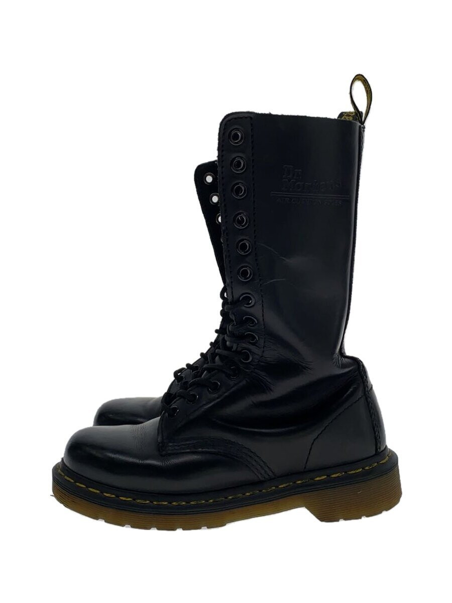 Dr. Martens 14-Hole Lace-Up Boots/Uk3/Blk/Leather/Sole With Reduced Condition 85