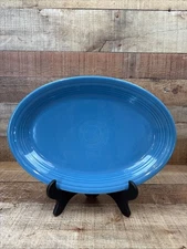 Fiestaware Peacock Blue Oval Serving Platter 13” X 9” Fiesta Homer Laughlin