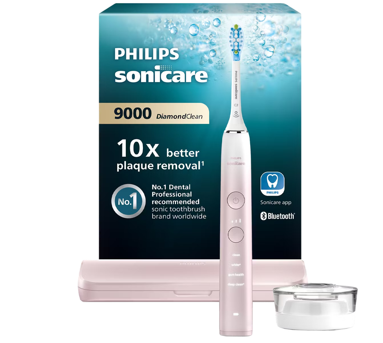 Philips Sonicare DiamondClean 9000 Elektrische Zahnbürste HX9911/84 Weiß Rosa