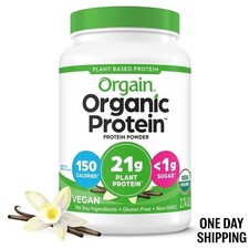 Orgain Organic Plant-Based Protein Powder Vanilla Bean 2.74 lb 21g