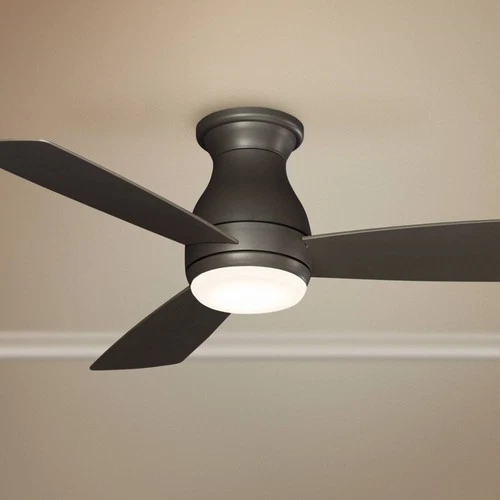 44" Fanimation Hugh Matte Greige Wet Rated LED Hugger Fan with Remote - Picture 1 of 4