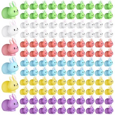 Menkxi 120 Pcs Easter Mini Bunny Figurines Resin Little Rabbit Decor Small Bu...