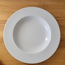 Wide Rim Soup/Pasta Bowl Plate White Porcelain Limoges France 31cm x 4 cm
