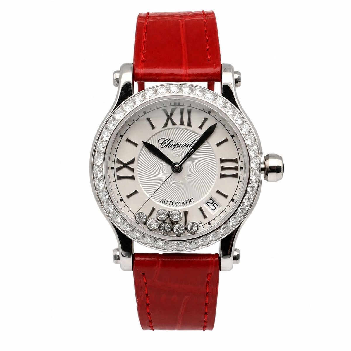 Chopard Happy Sport 36mm Steel Diamond Silver Dial Ladies Watch