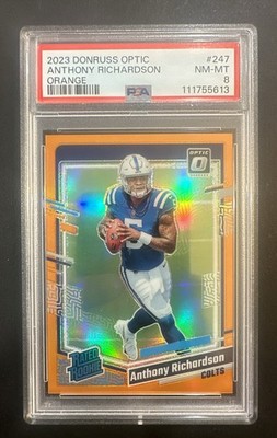 2023 Panini Donruss Optic RR Orange Prizm  Anthony Richardson 243/249 PSA8 #247
